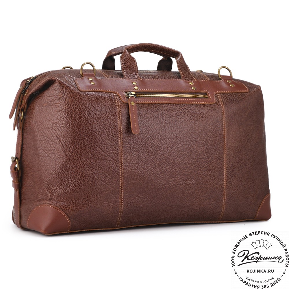 Кожаная дорожная сумка "Мегаполис" (фактура коричневая)